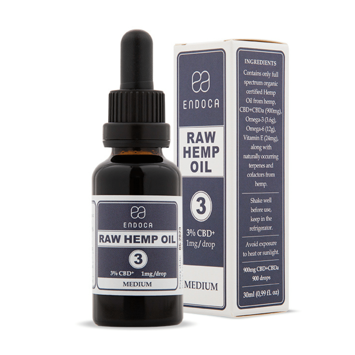 Huile CBD Endoca Raw 3 % (30 ml)